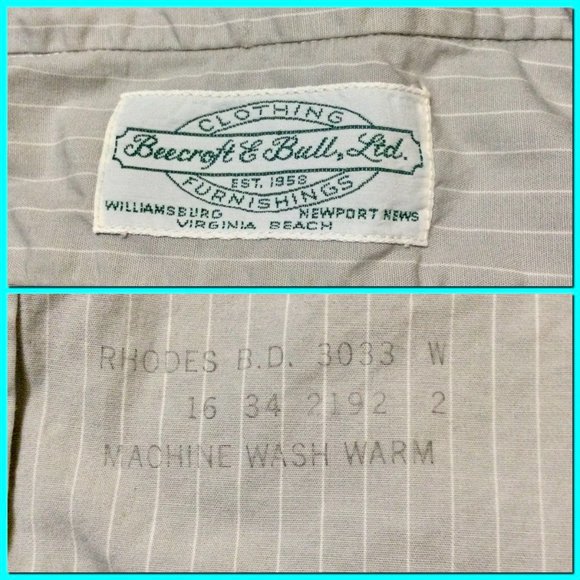 2 Vtg Dress Shirts, sz 16/34-35 - Picture 6 of 9